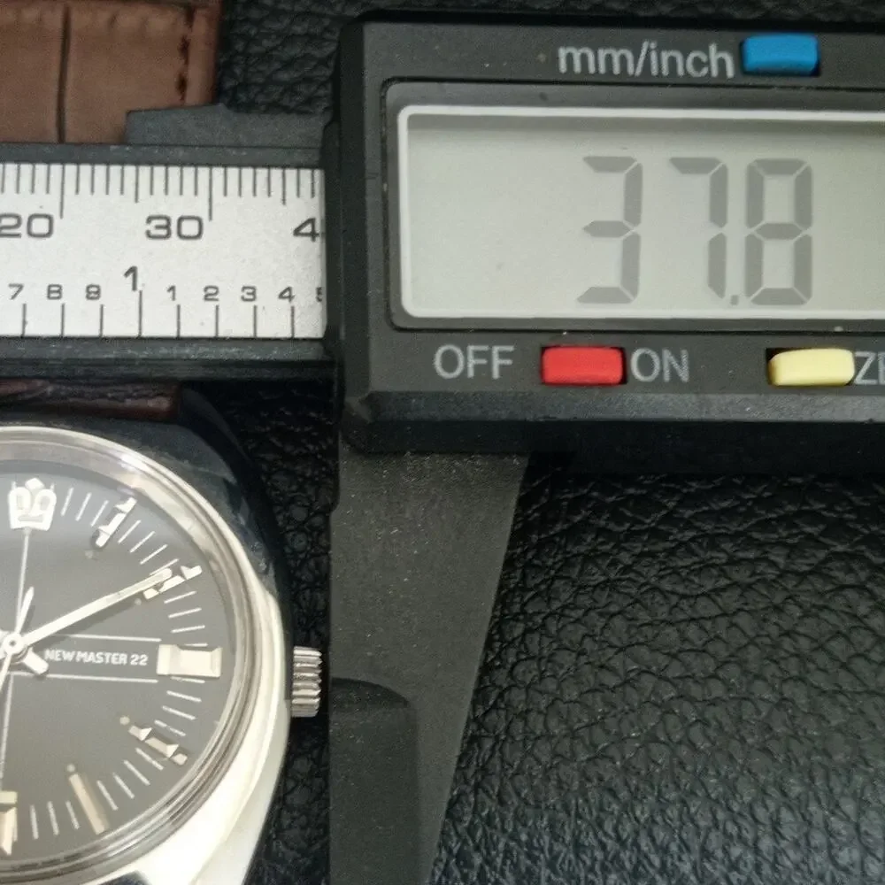 Vintage 1973 Citizen Manual Wound Mens Silver Watch & Black accents